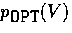 $p_{\mbox{\tt OPT}}(V)$